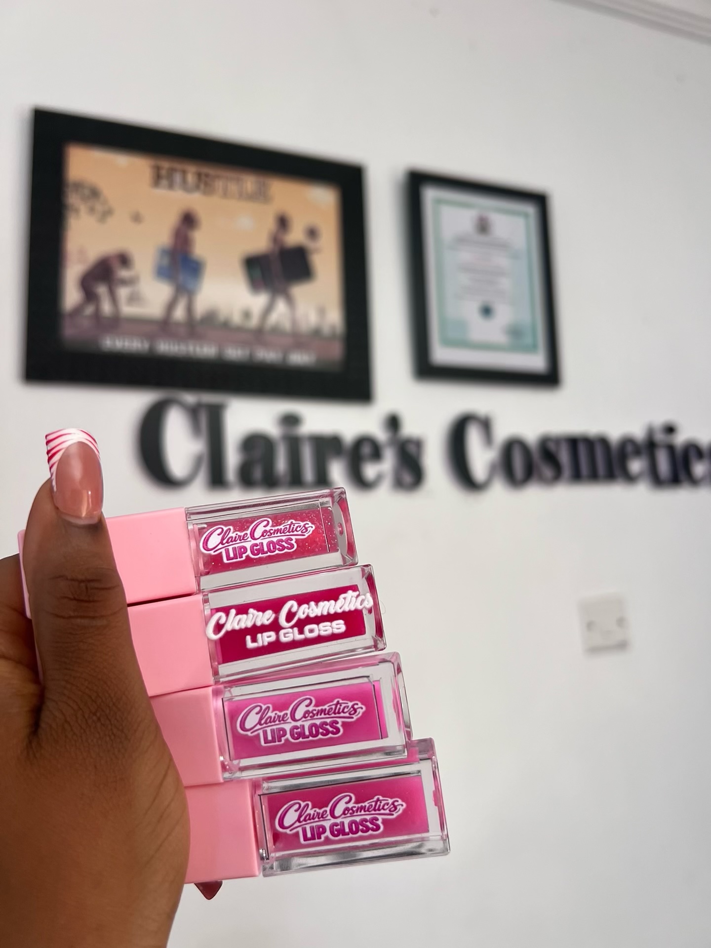 Pink lip gloss